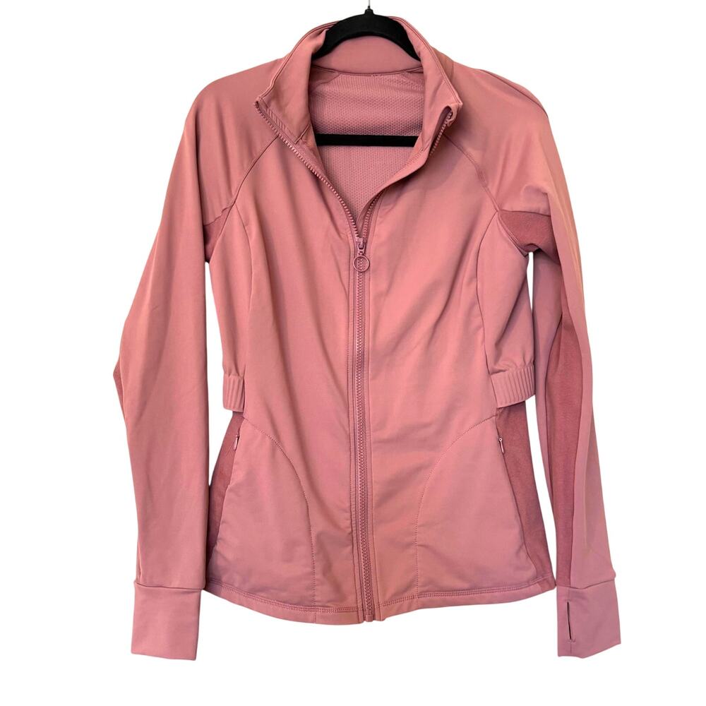 Fabletics Mauve Zip Athletic Jacket Women’s Medium Thumbholes